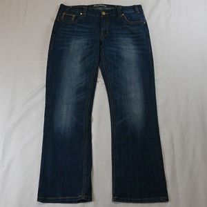 Rock & Roll Cowgirl 31 x 30 Boyfriend Dark Bold‎ Stitch Denim Jeans